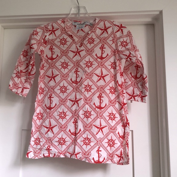 Girls nautical tunic, swim cover up - Picture 1 of 3